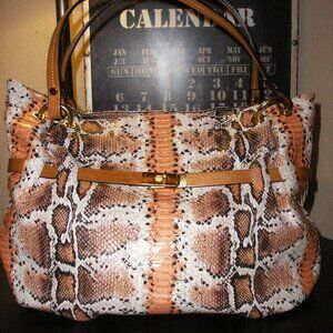 Cavalcanti Large Italian Leather  Snakeskin Handbag